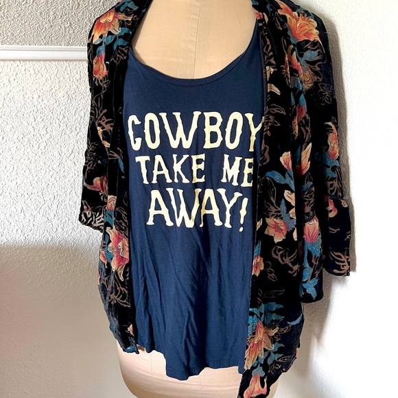 Daytrip Floral Velvet Duster - Picture 1 of 4